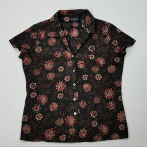 Flower Imprint Female Blouse